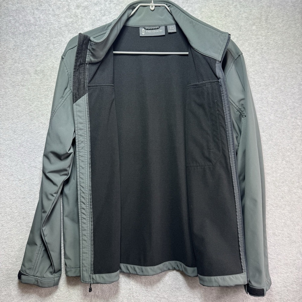 Free Country Jacket Mens Medium M Gray Full Zip Pockets Pewter Water Resistant - Picture 3 of 15